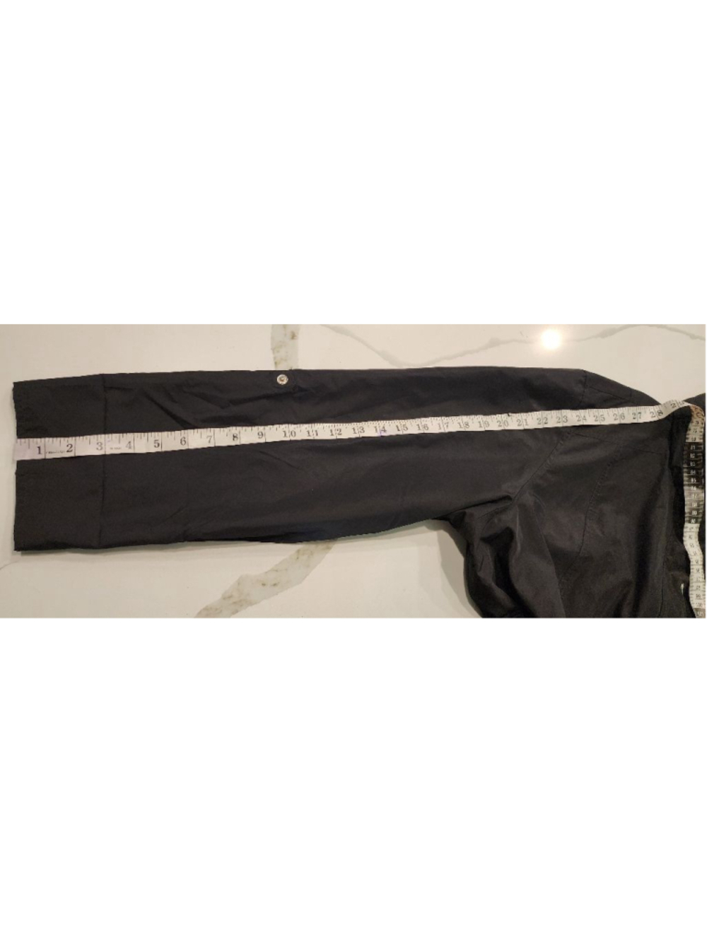 Style & Co Sport Black Hooded Rain Jacket Windbreaker Women's XL Snap Utility - Picture 10 of 10